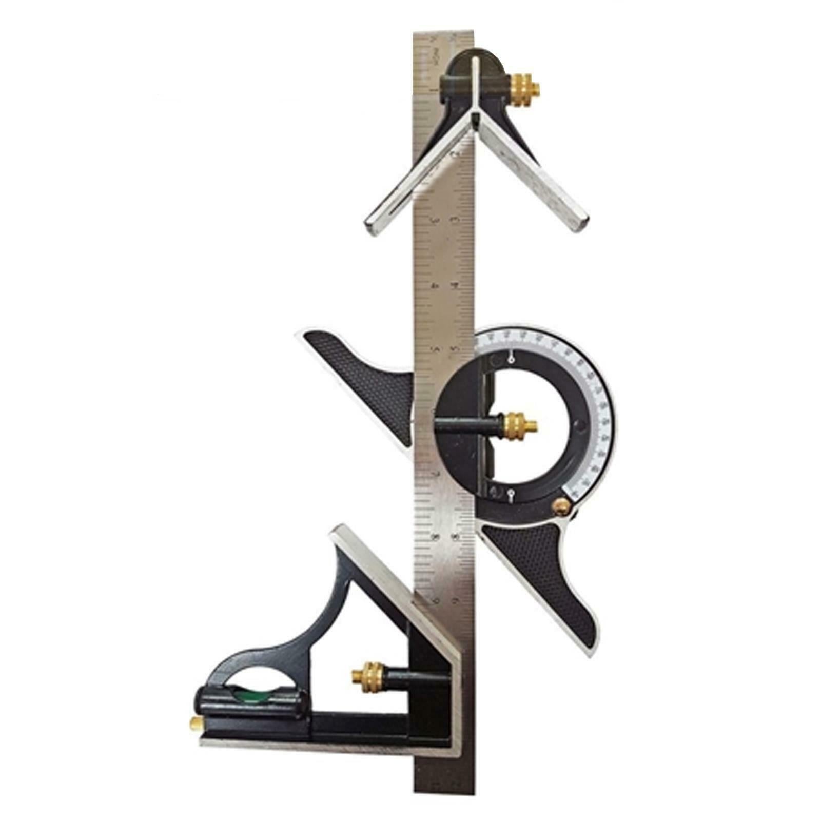 Stainless Steel Combination Square 300mm Movable Square Woodworking Angle Ruler