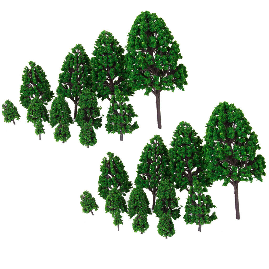 Collectible 24x Mix Sized tree  /50 HO OO for Train Railroad Scenery
