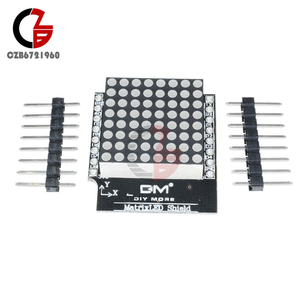 8x8 Dot Matrix LED V1.0 Shield Adjustable Intensity 8 Step for WEMOS D1 Mini