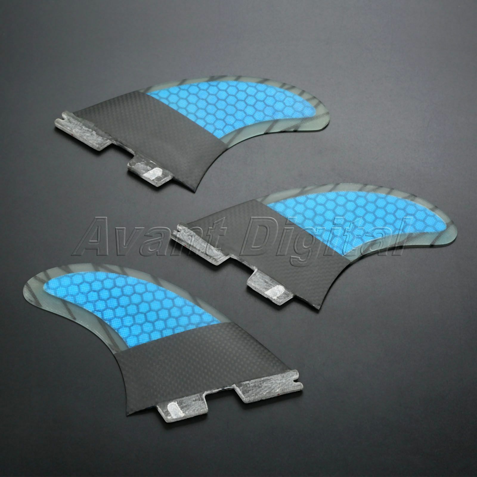 Surfboard Fins Tri Set L/G7 For FCS II Sporting Upright Template With Flat Foil