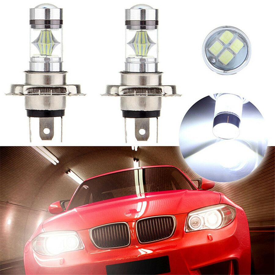 2Pcs White 100W HB2 6000K  LED 20 SMD Bulb Car Headlight 360Â° 1157/H4 1000LM