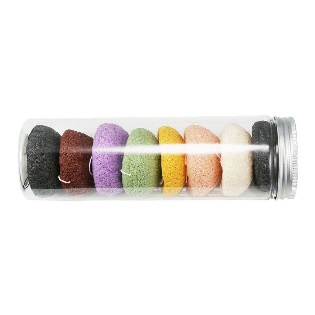 8x Konjac Facial Soft Puff Face Cleansing Washing Sponge Pad Makeup Remover