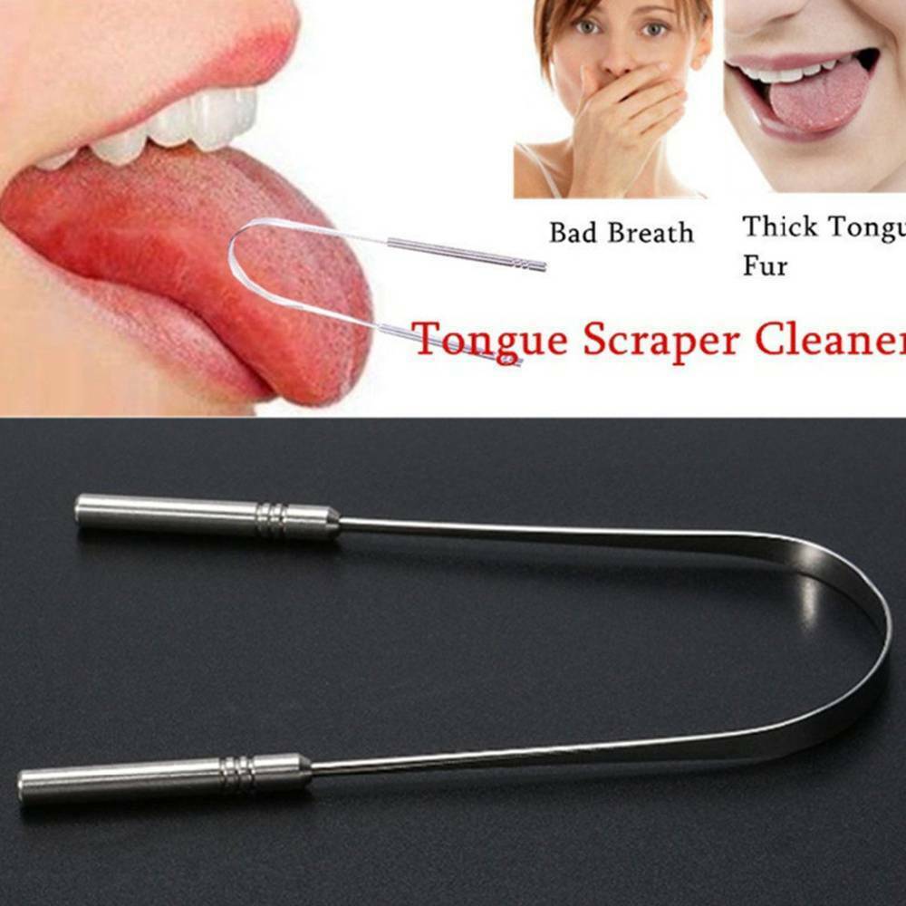 2pc Stainless Tongue-Cleaner-Scraper Tounge Dental Oral Hygiene Reusable Tools