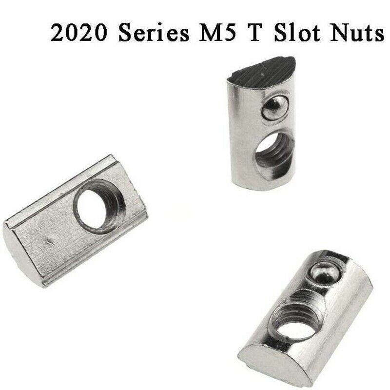 25 Pack 2020 Series M5 T Slot Nuts Roll-In Sp Ball Loaded Elastic Nuts for 202B4