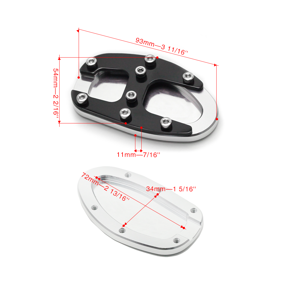 Kickstand Side Kick StandÂ ExtensionÂ Plate For Yamaha MT-07 FZ-07 2014-2020 MT07