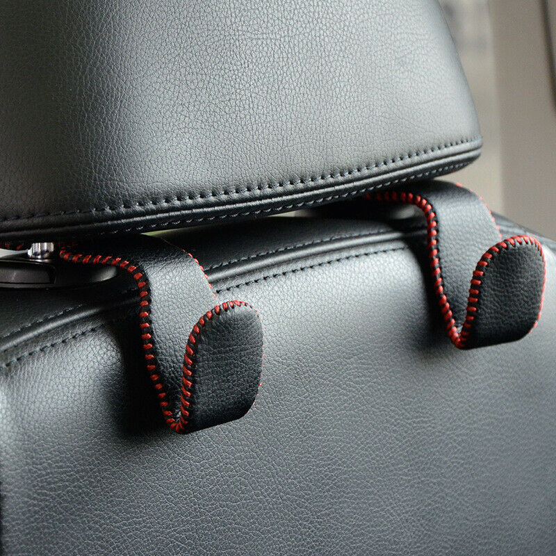 2PCS Car Seat Back Leather Hook Organizer Hanging Bag Holder Hanger Universal