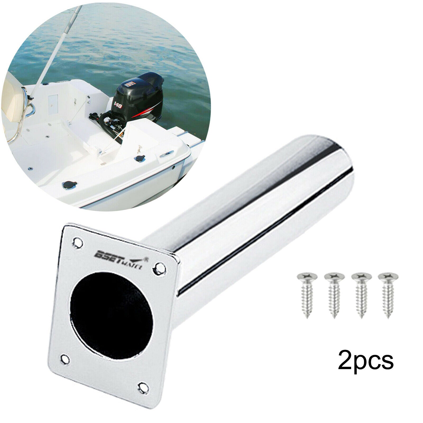 2pcs 8 "marine fishing rod stand flush-mounted fishing rod holder 0 degrees