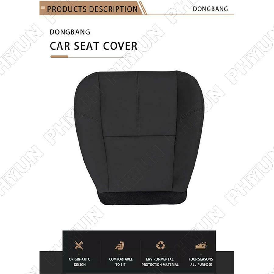 Black Leather Car Front Seat Cover For 2007-13 Chevy Silverado 1500 2500 3500 HD