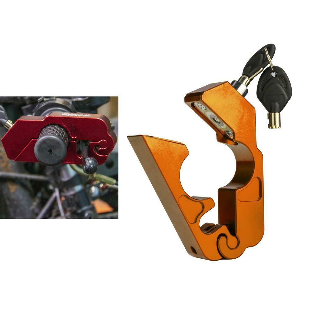Orange Motorcycle Lock Anti Theft Bicycle Handlebar Grip Lock for Scooters ATV