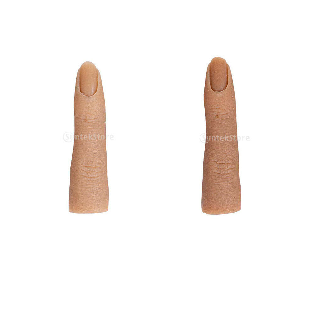 2x False Finger Practice Training Finger Manicure for Acrylic Gel Fibreglass