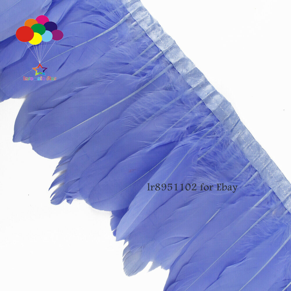 2Meters 15-17cm SkyBlue Goose Feather Trim Bride Wedding Party Decoration Ribbon
