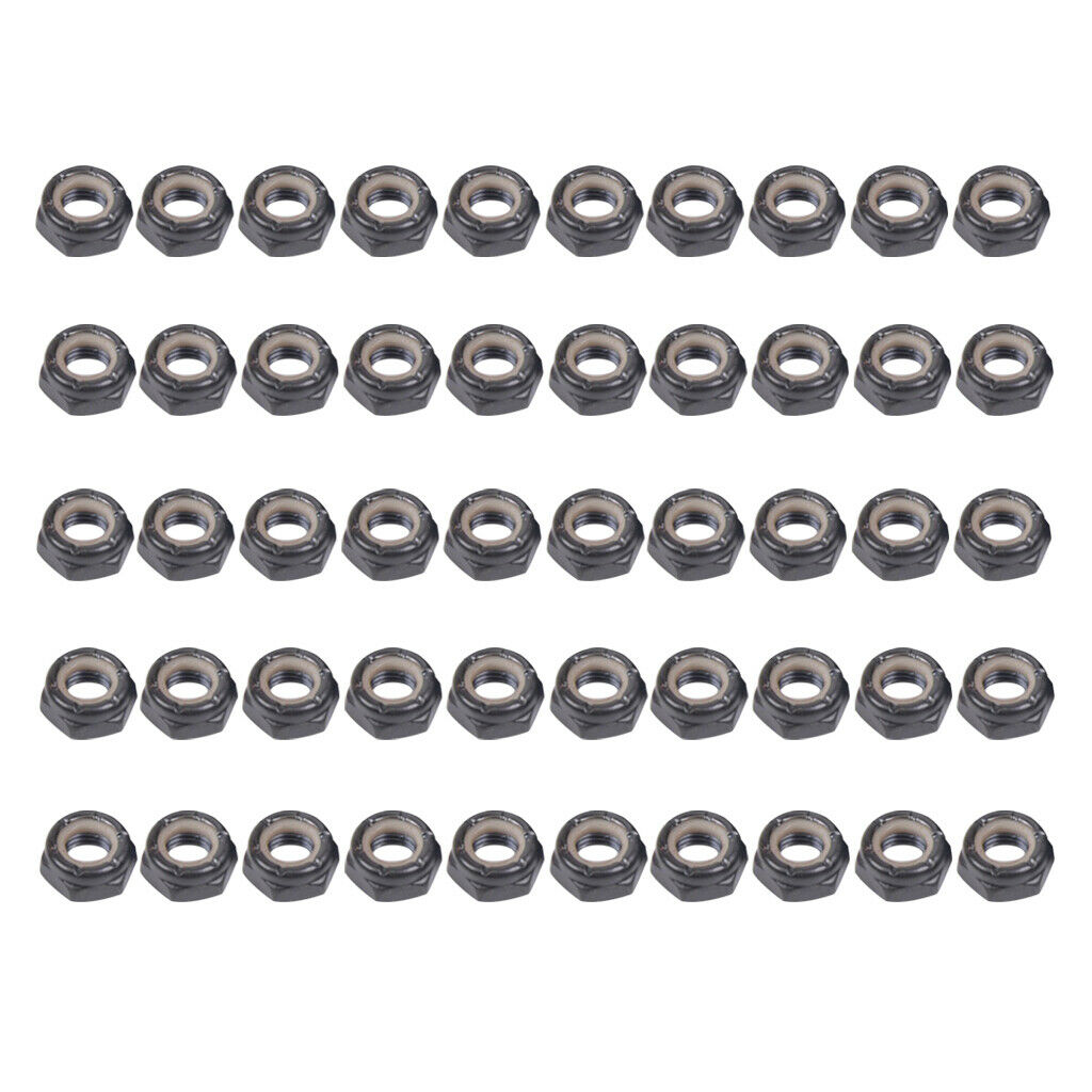 50 Pieces Sturdy Skateboard Longboard Trucks Wheels Replacement Axle Nuts