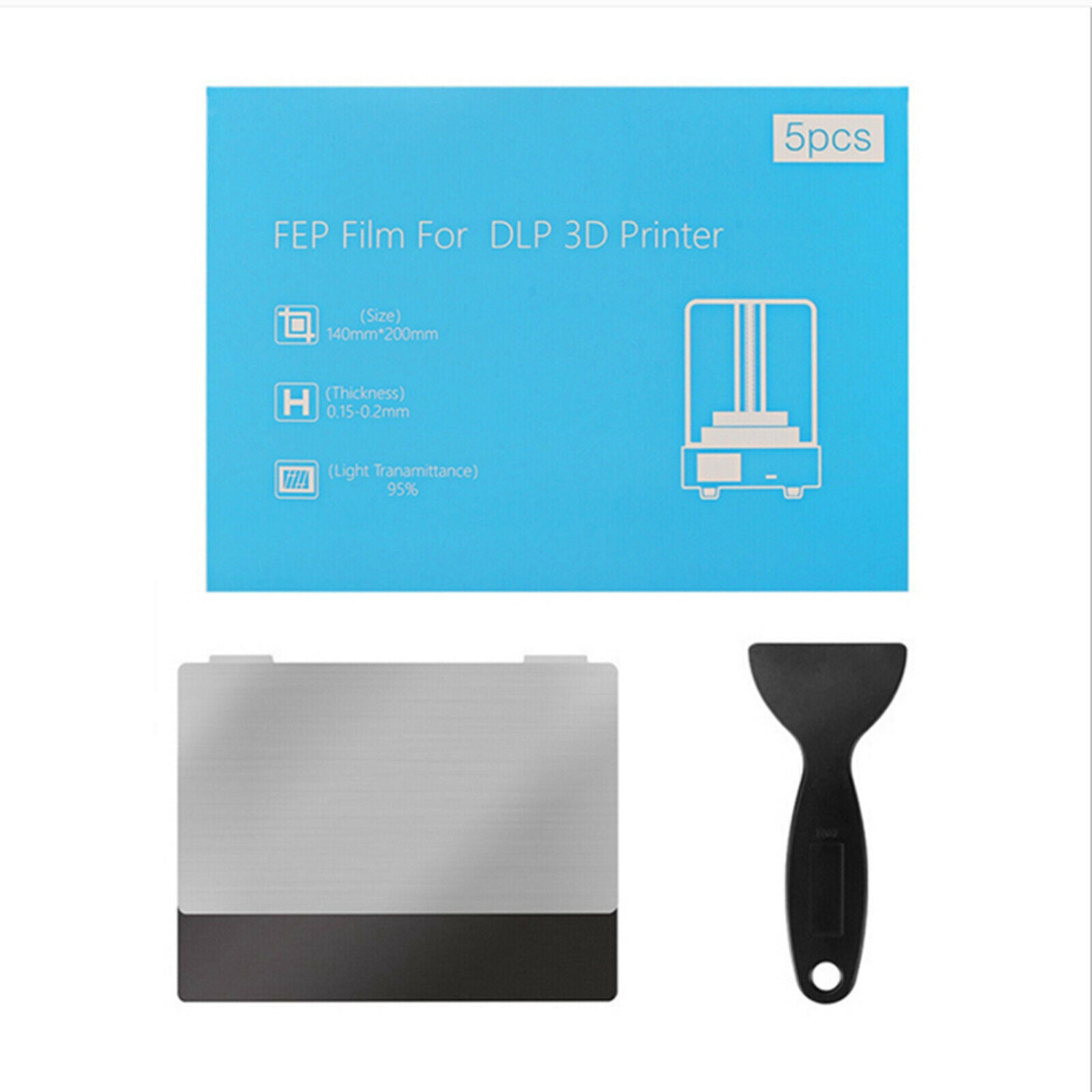 5PCS DLP PEP Film LCD Steel Plate&Spatula Kit for Creality LD-002R Light Curing