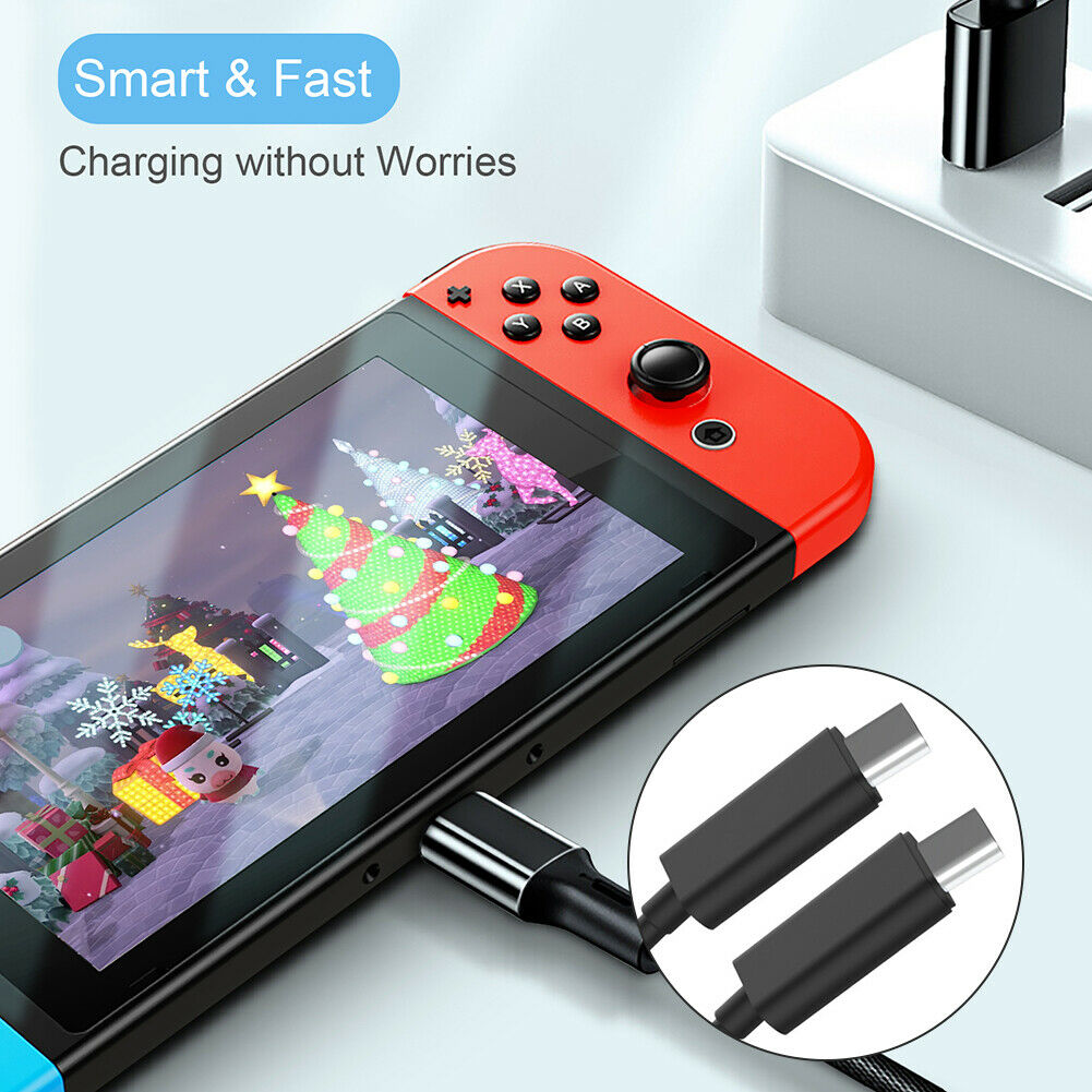 2 in 1 USB C Cable for Nintendo Switch Switch Lite Console Pro Controller @