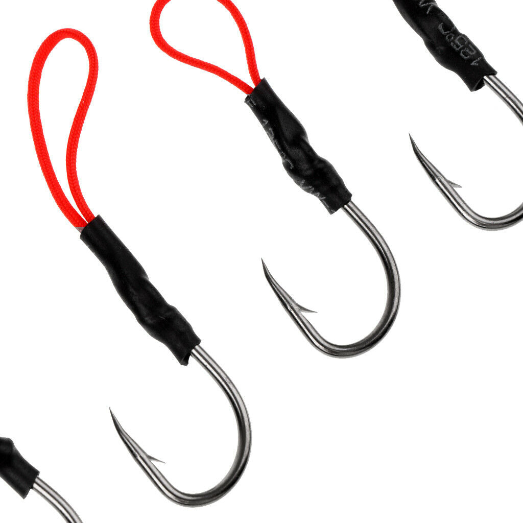 10Pcs Hooks Assist Hooks Fishing Jigging Carbon Steel PE Line Fisherman Hook