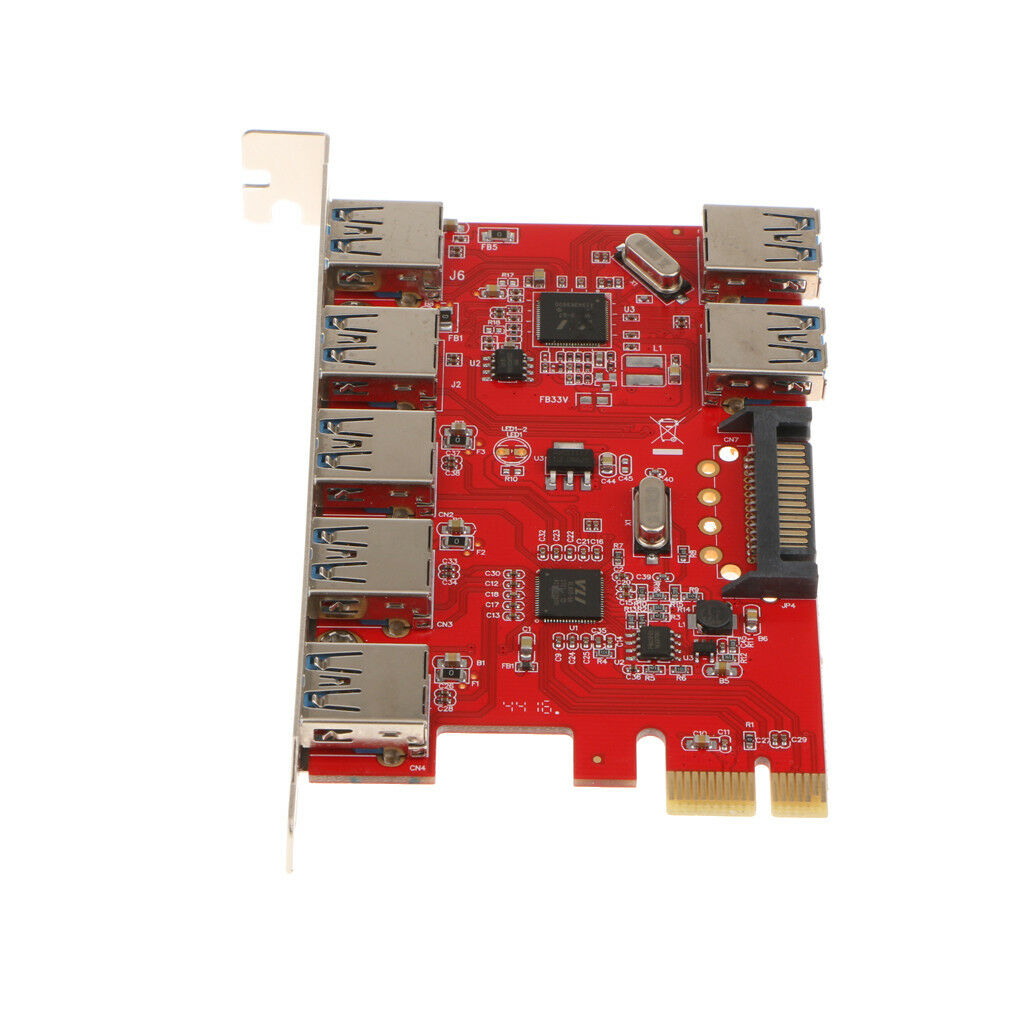 PCI-E to 7 Port USB3.0 HUB PCI Express Expansion Card Adapter 5 Gbps Speed