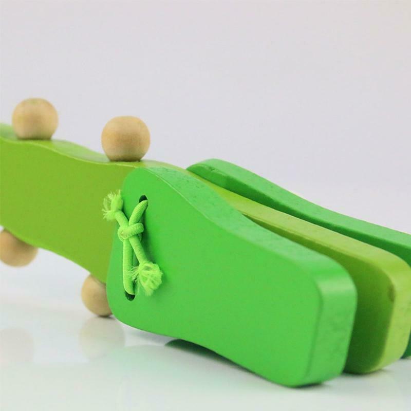 Crocodile Shape Wood Castanet Baby Musical Instrument Cartoon Child Musical Toys