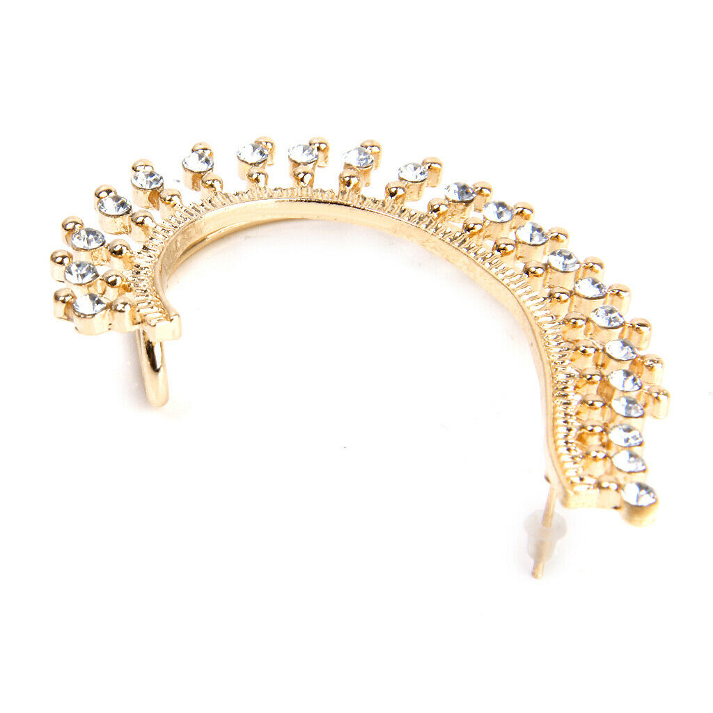 1PC Rock Punk Clear Rhinestone Decor Ear Cuff Wrap Earring for Left Ear
