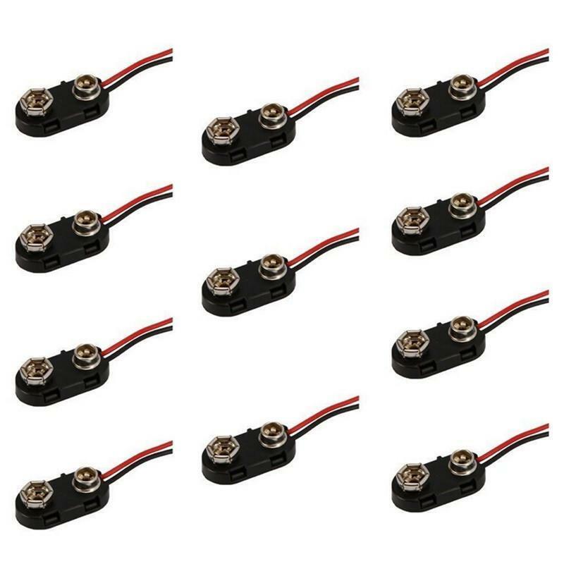 10pcs/Lot Black Snap on 9V 9 Volt Battery Clip Connector Soft Shell Buckle   Gy