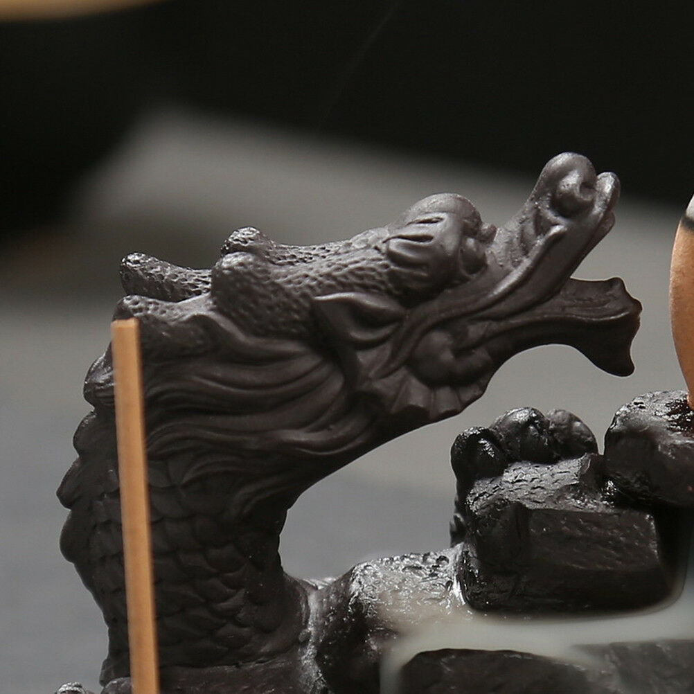 Dragon Incense Burners Smoke Back flow Best Cone Censer Stick Holder Home DeBDA