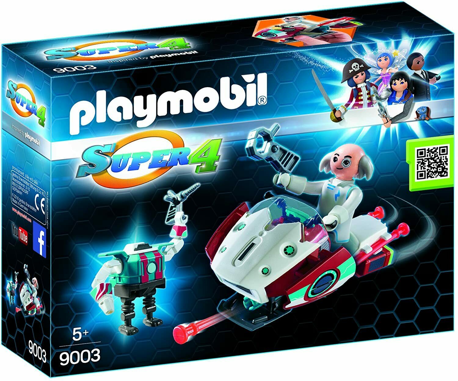 9003 Playmobil Skyjet with Dr.X & Robot Super 4 Suitable for age 5 years and up.