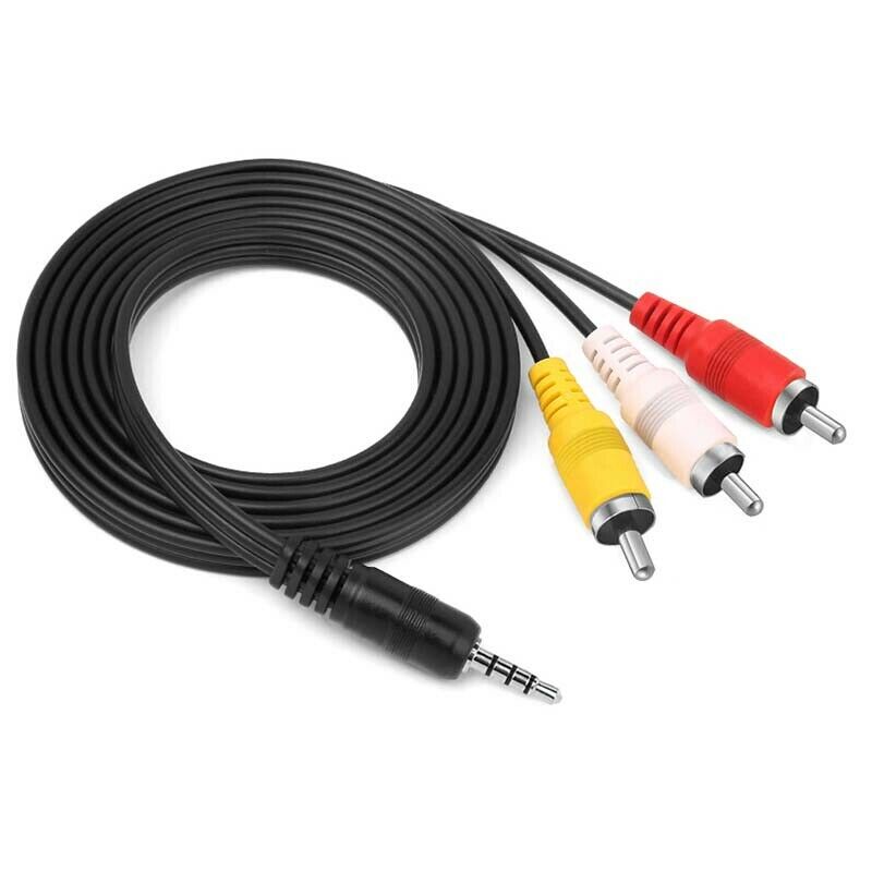 3.5mm to 3RCA AV Cable For Camcorder canon MV45i MV100 MV100i MV200 MV200i MV300