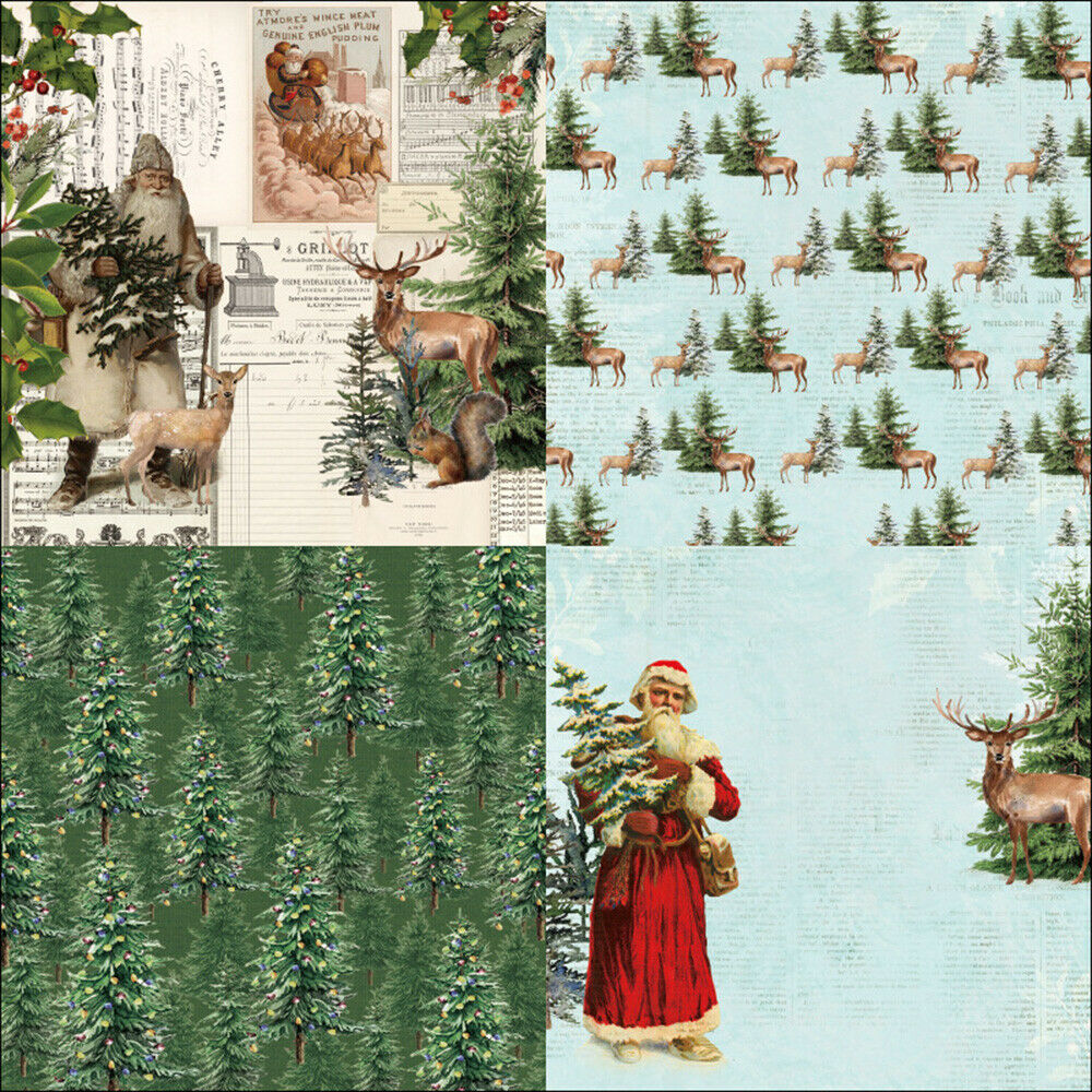 12X Paper Pad Christmas Tree Deer Scrapbooking Album Card Journal Diary Craft