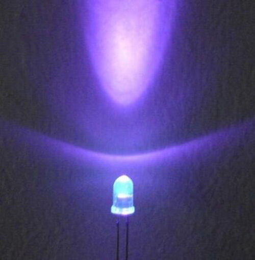 100Pcs 3mm Purple UV Color Water Clear LED Light Round Top Emitting Diode F3