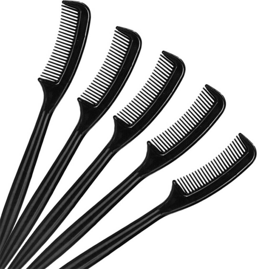 10x Disposable Plastic Mini Eyebrow Eyelash Trimming Combs Brushes Kit