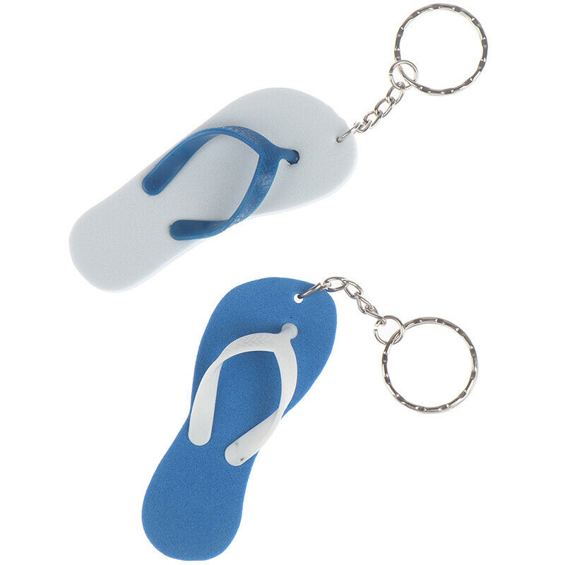 2Pcs Boat Floating Keychain Buoyant Foam Flip Flops Shaped Key Floats Key Rin Ad