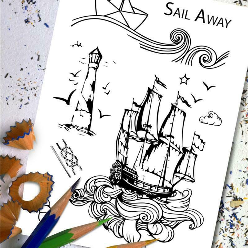 Pirate Ship Silicone Clear Seal Stamp DIY Scrapbooking Embossing Photo Album