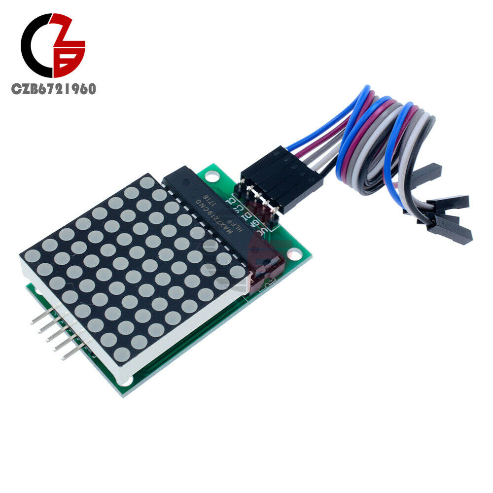 5PCS MAX7219 LED 8x8 Dot Matrix Module Red Light Assembled w/ Cable For Adduino
