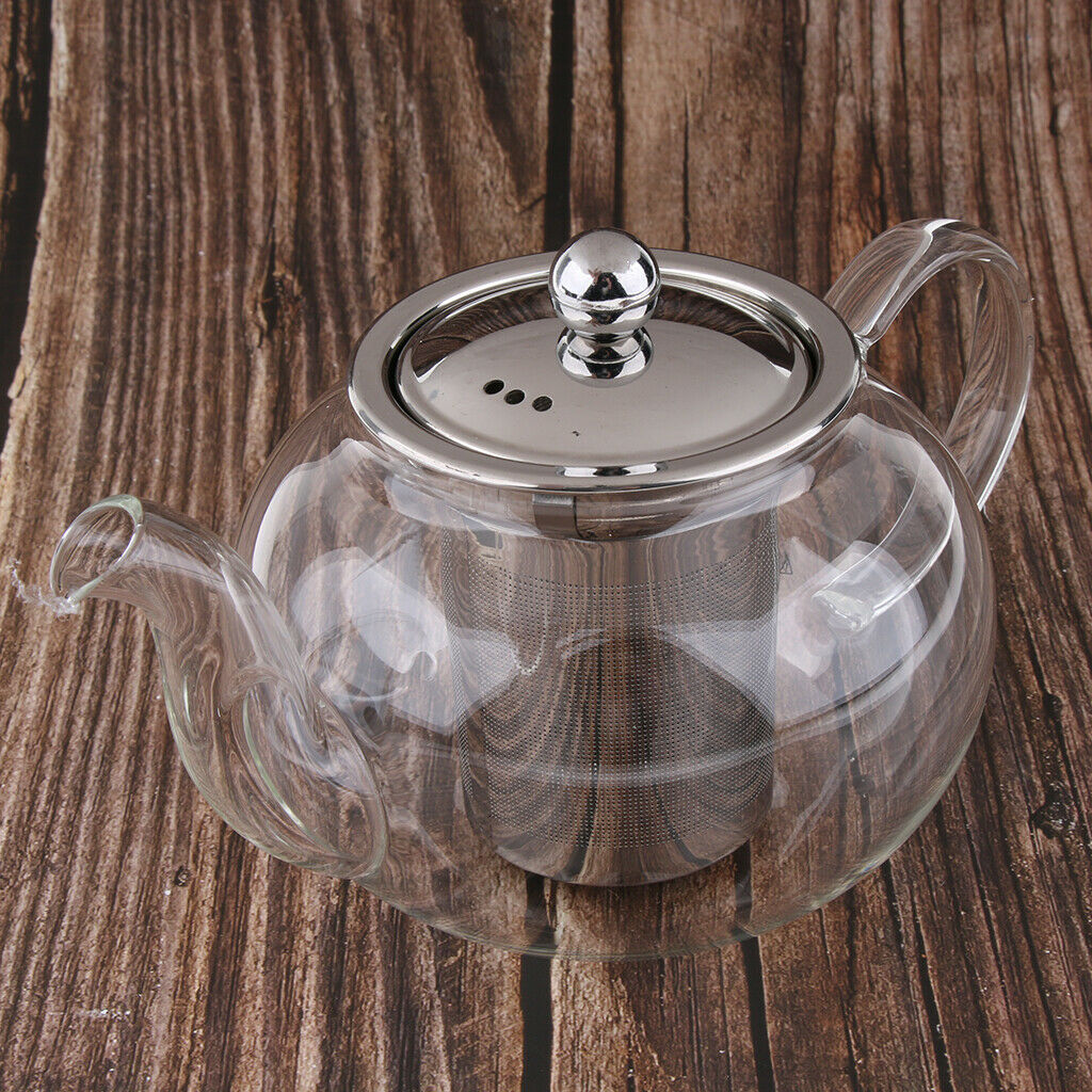 800ml Glass Teapot with Removable Infuser, Stovetop Safe Tea Kettle, Blooming