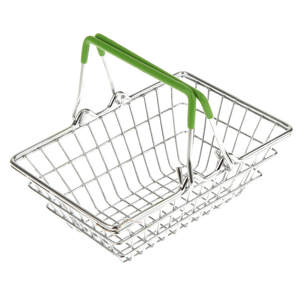 Kids Shopping Basket Role Play Grocery Supermarket Food Play Green Small Sized