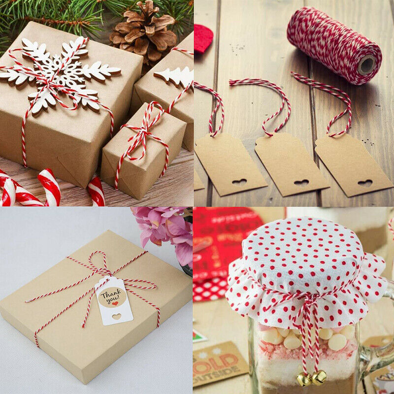 100m/roll Cotton Bakers Twine String Cord Christmas Gift Packing Decor Cr kp XC