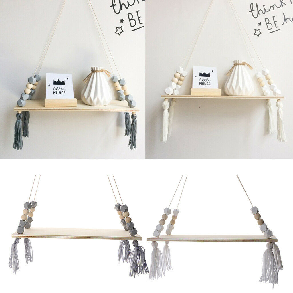 2pcs Entryway Wall Mounted Bracket Flower Vase Holder with Beads and Tassels