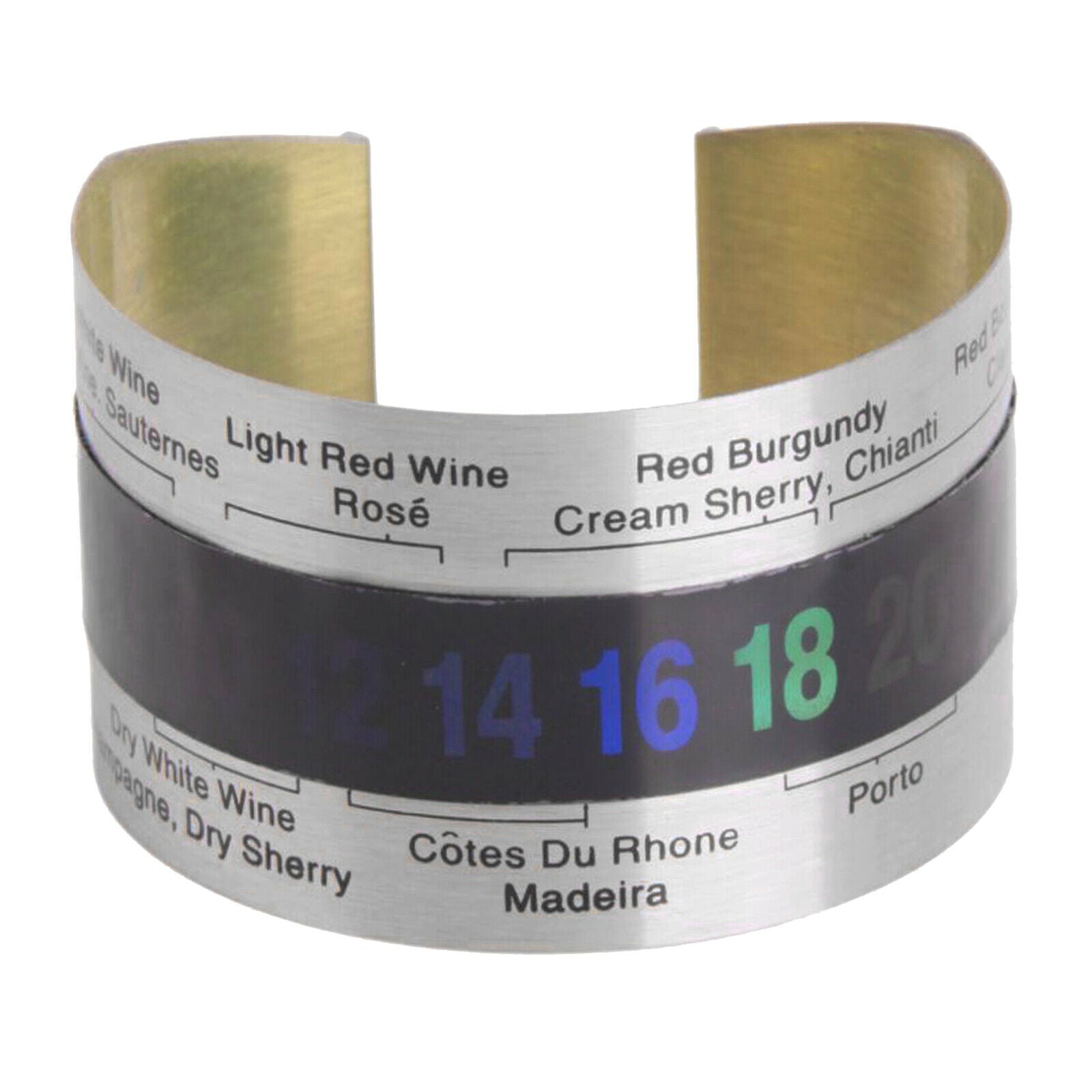 Portable Stainless Steel Easy Read Wine Thermometer Bracelet for Red Wine