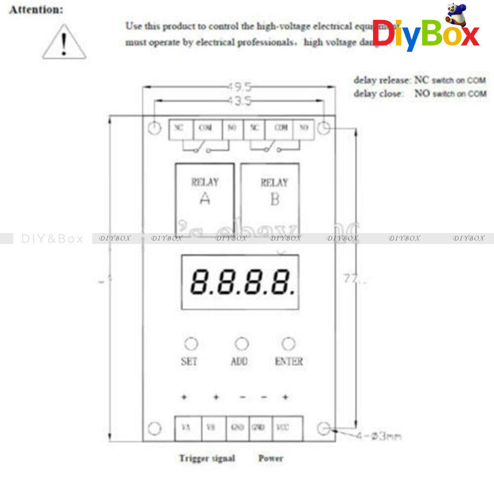 VLC3.0 12V Dual Programmable Relay Control Board Delay Timer Clock Switch Module