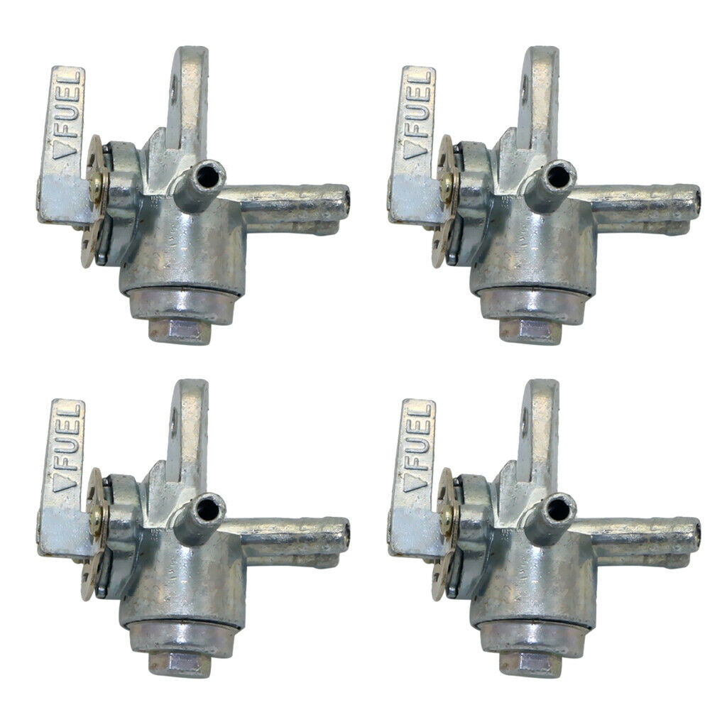 4x Gas Tank Fuel Petcock Switch Shut Off Valve 3 Port for 50cc 70cc 90cc 100cc