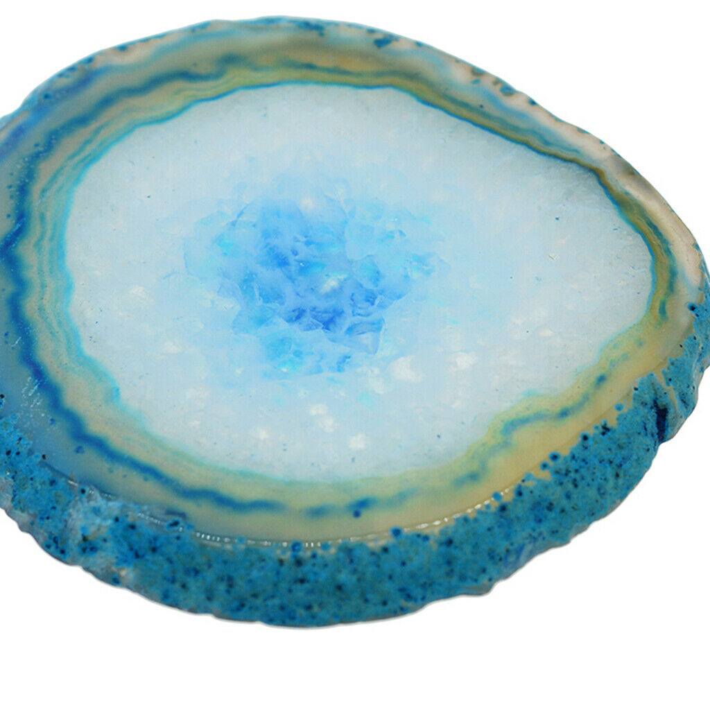 Navyblue 60-80mm Agate Quartz Crystal Slice Coaster Jewelry Making Supplies