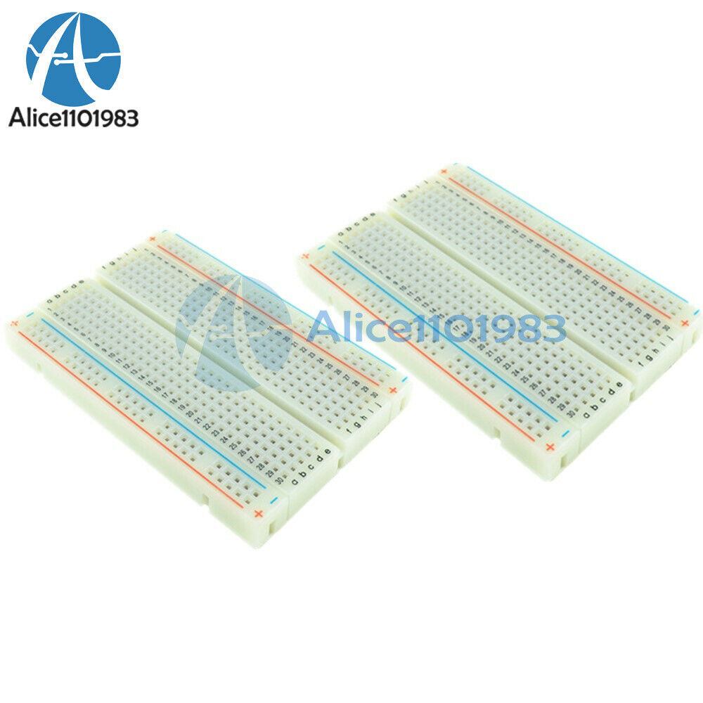 2PCS Mini Universal Solderless Breadboard 400 Contacts Tie-points Available