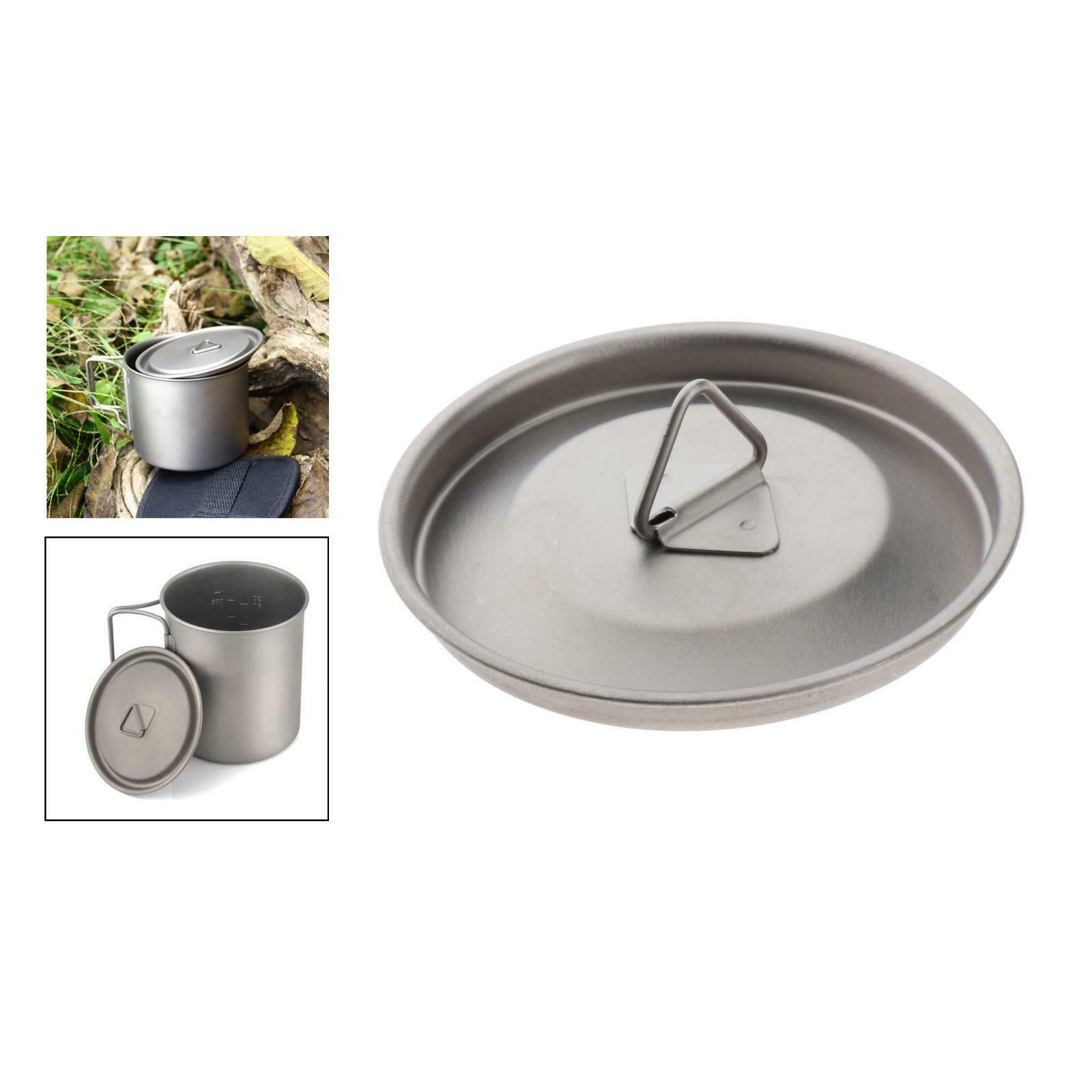 Portable Ultralight Titanium Alloy Mug Lid Water Cup Cover Foldable Handle