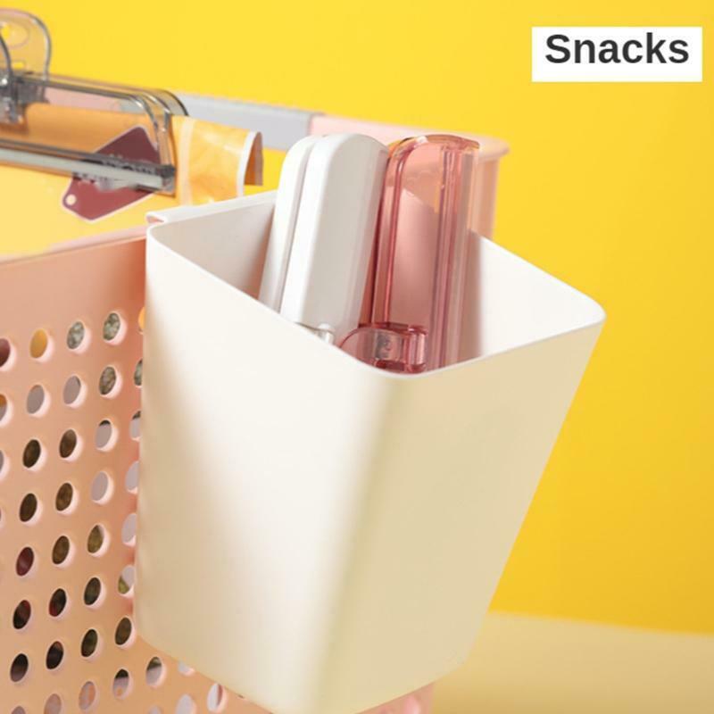 Storage Basket Plastic Back Hanging Bucket Portable Remote Control Organizer