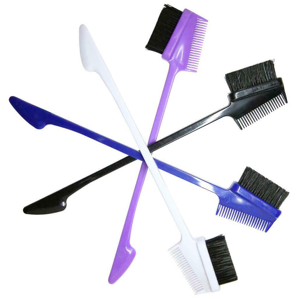 4pcs Double Sided Hair Edges Brushes 2 In 1 - Eyebrow Brush and Eyelash Comb for