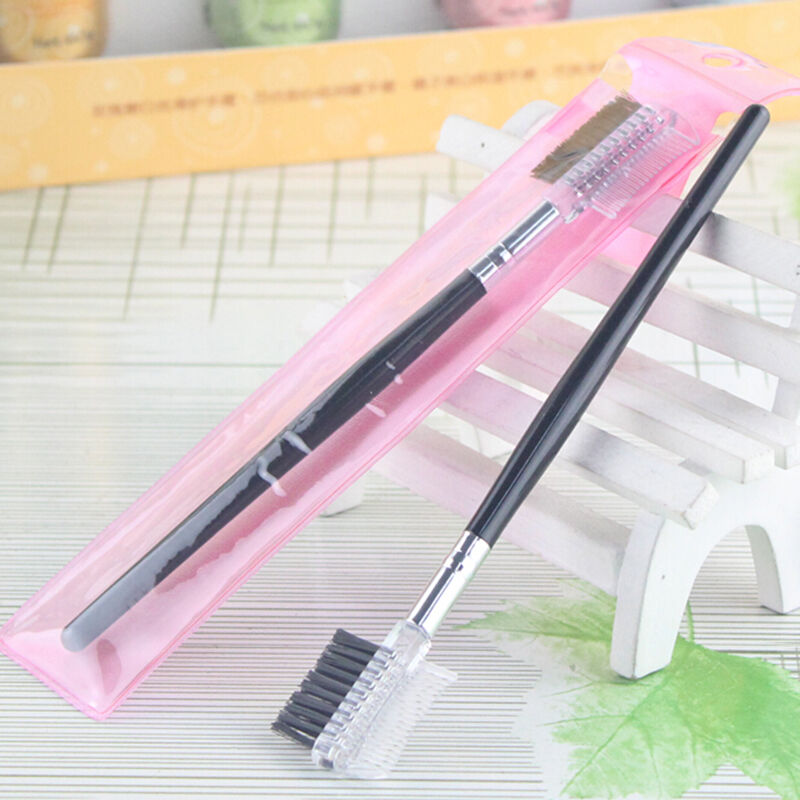 2016 Eyebrow Eyelash Dual-Comb Extension Brush Comb Cosmetic Makeup Tool  Y1 NC