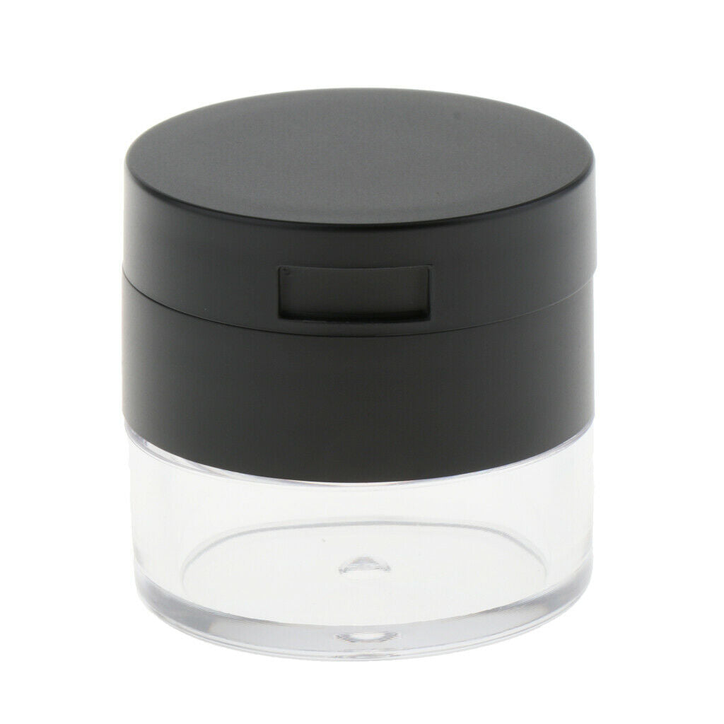 2x 3G Empty DIY Face Powder Case Round Plastic Blusher Jar w/ Sifter&Mirror