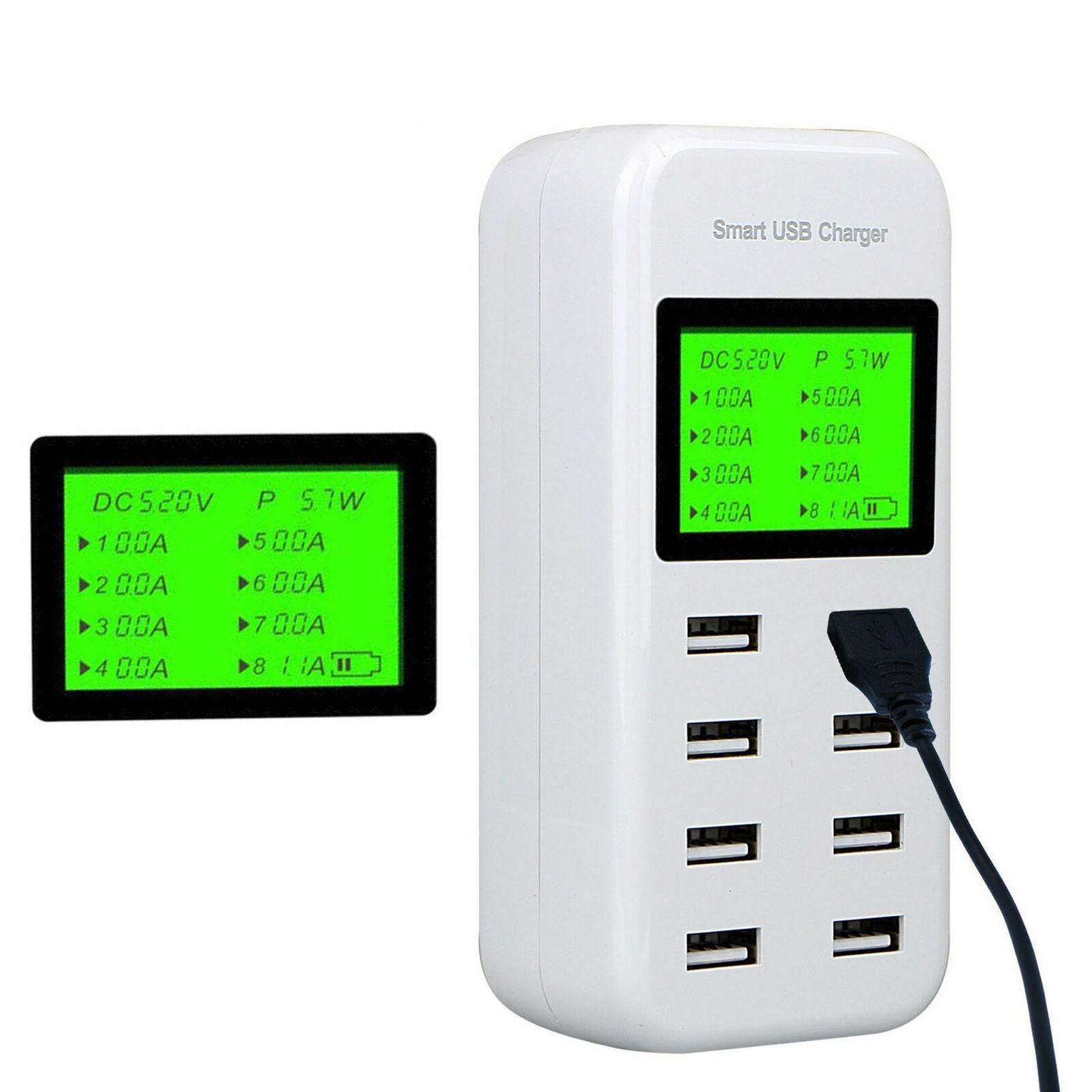 8-Port Smart Multi USB AC Wall Charger Hub Smart Fast Wall Charging Station LCD
