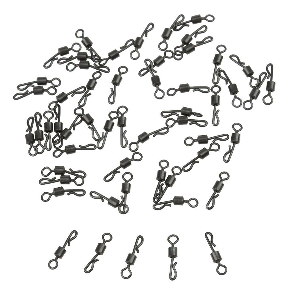 50pcs Fishing Connector Large Body Q-Shaped Quick Change Swivels, Fishing