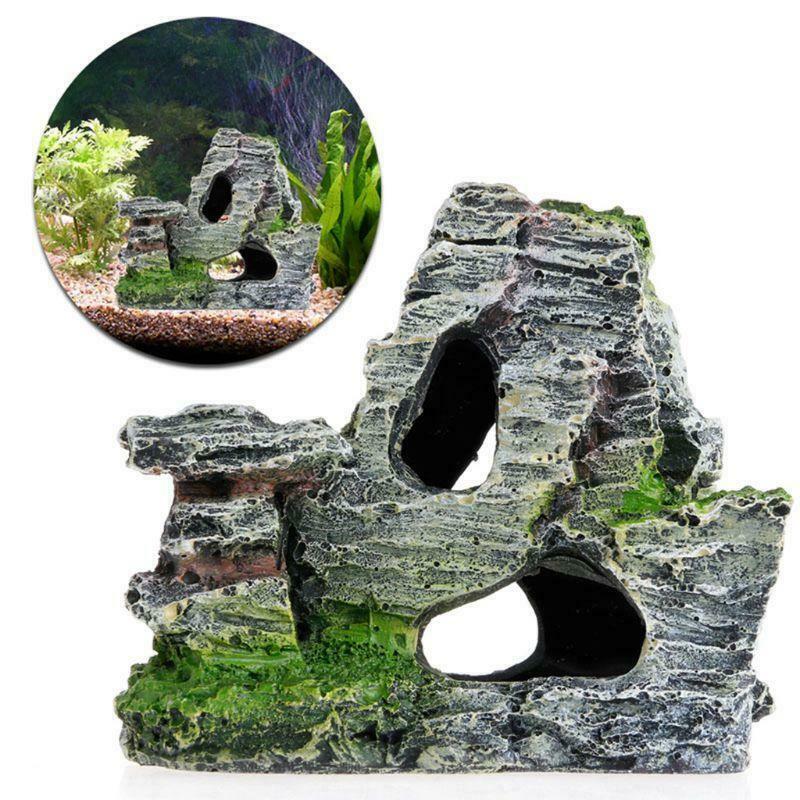 Mountain View Aquarium Rock Cave Tree Bridge Fish Tank Rockery Ornament Decor
