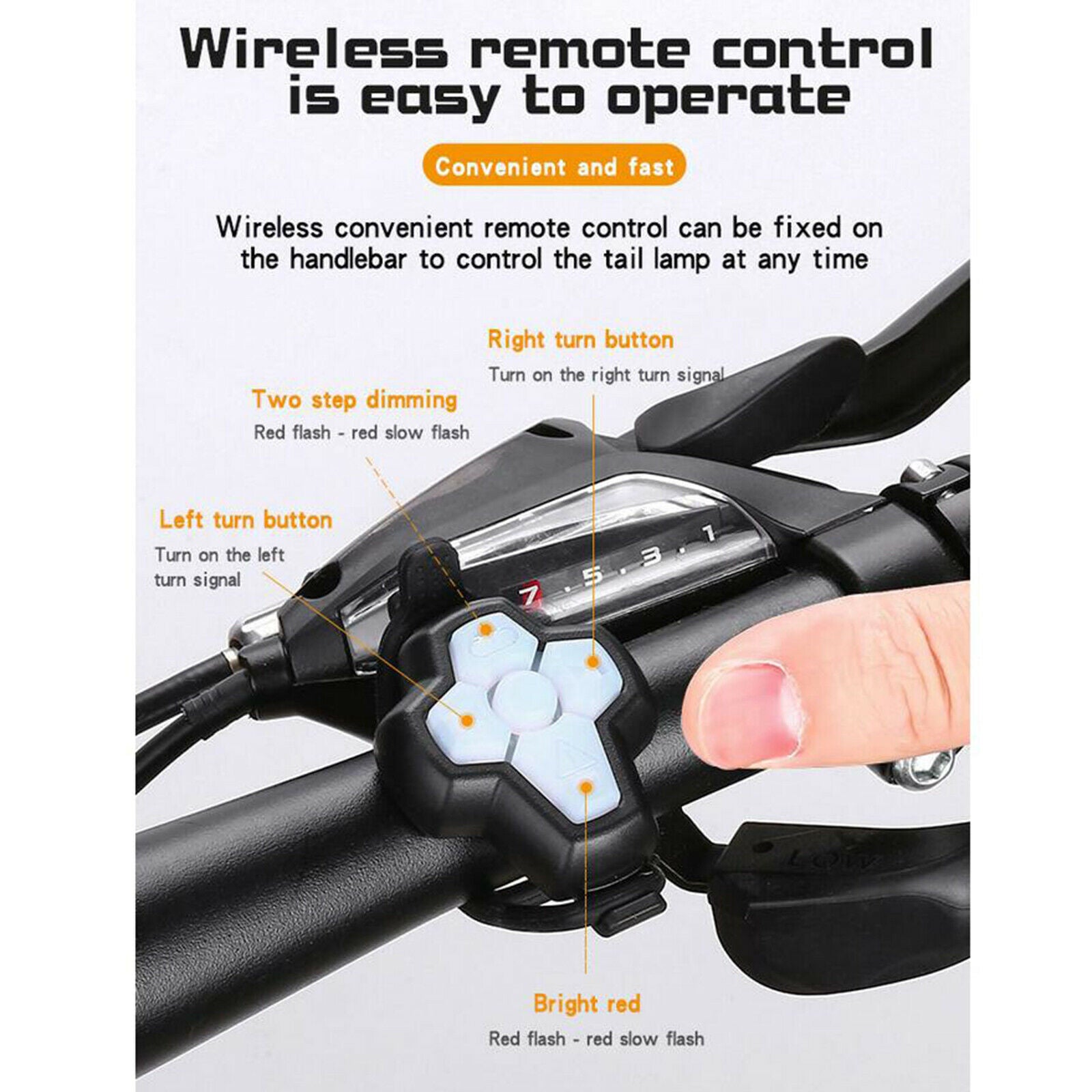 Bike Tail Light Turn Signals Remote Control Bike Back USB Warning Light